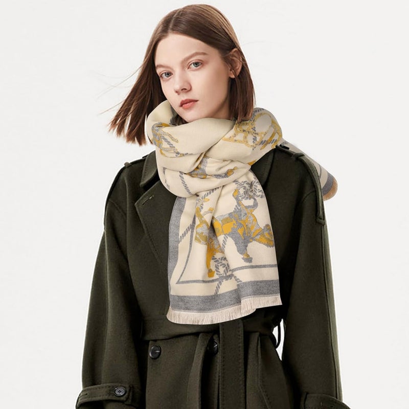 EXTREE Scarfs for Women Pashmina Silky Shawl Wrap for Evening Dressing Blanket Open Front Poncho Cape - Image 3